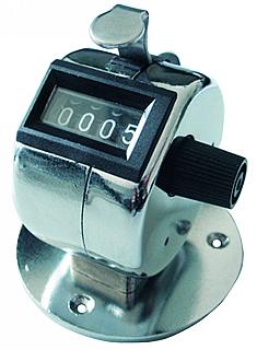 Mechanischer Handz�hler mit Sockel, chrom