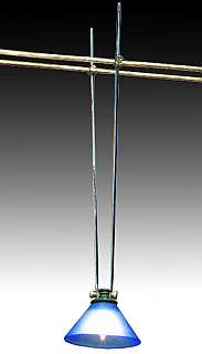 Halogenstab McShine mit kegelf. Glasschirm f�r Halo-Seilsysteme, G4/max. 20W