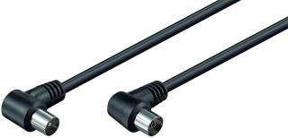 Antennenkabel Koax-Winkelstecker Koax-Winkelkupplung, 1,5m, schwarz