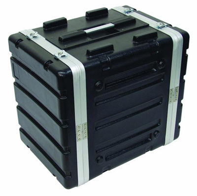 Kunststoff-Rack KR-19, 8HE, DD, schwarz