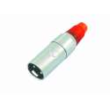 XLR-Stecker kurz,rot,3-polig,Metall /10