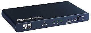 HDMI-Umschalter McVoice HD-Switch PRO 3, 3x IN 1x OUT, schwarz, mit Fernbedienung