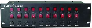 Licht-Schaltpanel 10-Fach, 3600 Watt mit 10 Schaltern u.-10 Schutzk. St.
