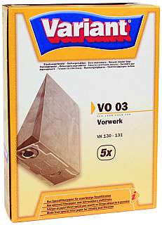 Staubsaugerbeutel Variant VO 03 3 St�ck pro Pack Marke: Vorwerk, Typen: VK 130-131