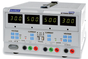 PeakTech 6075 - Labornetzger�t - 2 x 0-30V/0-5A DC; 5V/3A fest