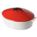 Kasserolle oval, 32.5x26.5x16 cm, 4.2l, rot, Induktion GK