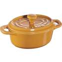 Keramik Mini Cocotte oval, senfgelb 0.2l / 11 cm