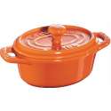 Keramik Mini Cocotte oval, orange 0.2l / 11 cm