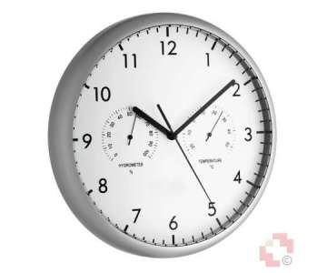 TFA Wanduhr silber 26cm