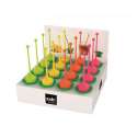 Display 16 Stk. Teeei mit Stab Blume assortiert, 32x32x32 cm